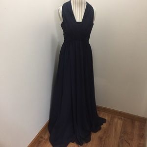 Jenny Yoo Collection Navy Crepe Bridesmaid Dress